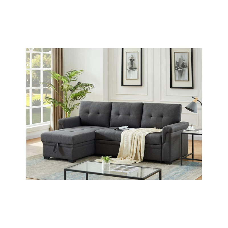 Latitude Run® 84" Wide Reversible Sleeper Sofa & Chaise & Reviews | Wayfair